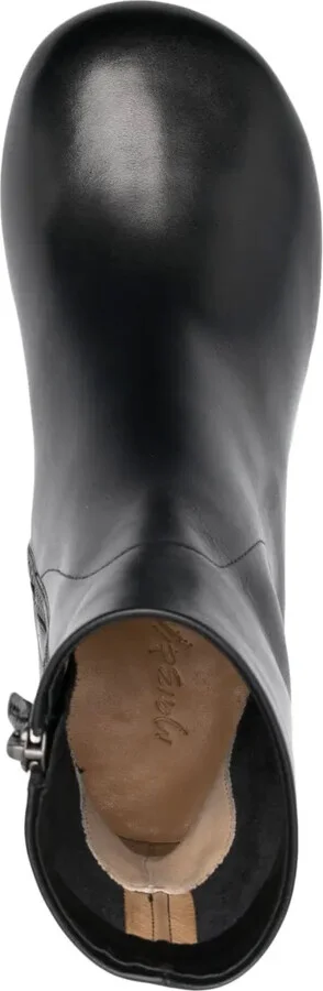 Smooth Grain Round-Toe Leather Boots - Image 4
