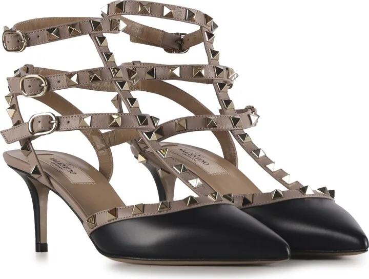 Smooth Leather Rockstud Slingback - Image 2