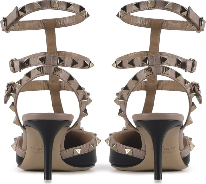 Smooth Leather Rockstud Slingback - Image 4