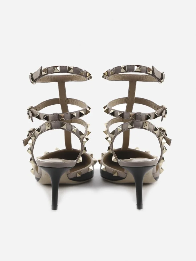 Smooth Leather Rockstud Slingback - Image 5