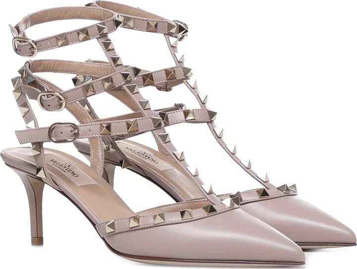 Smooth Leather Rockstud Slingback - Image 3
