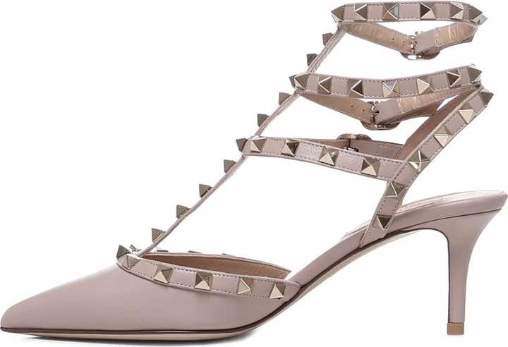 Smooth Leather Rockstud Slingback - Image 4