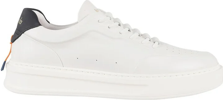 Smooth Leather Sneakers With Contrasting Heel Tab