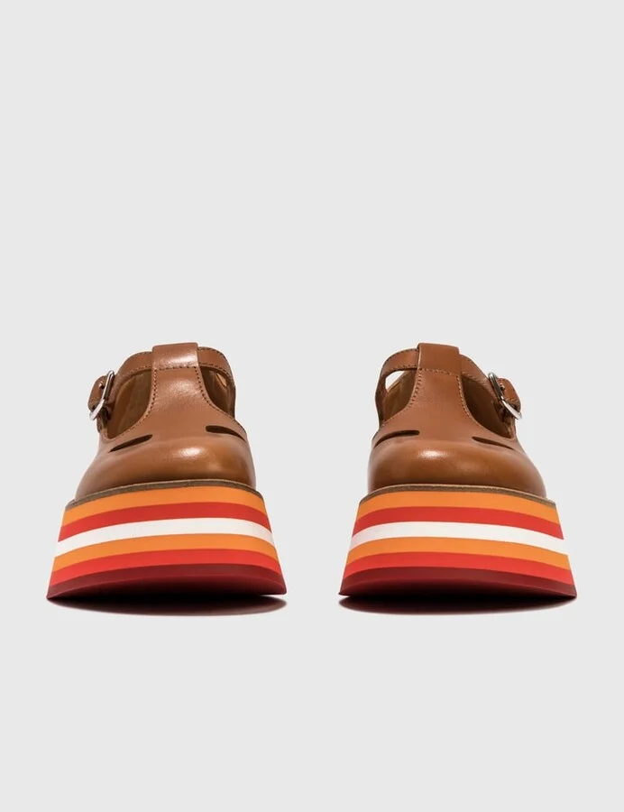 Smooth Leather T-bar Shoes - Image 2