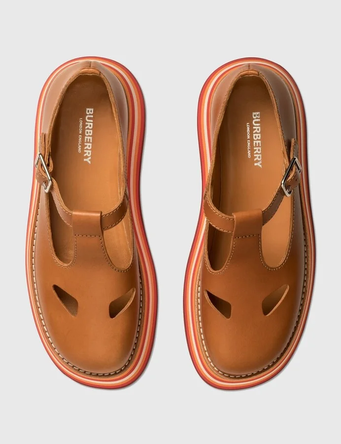 Smooth Leather T-bar Shoes - Image 3