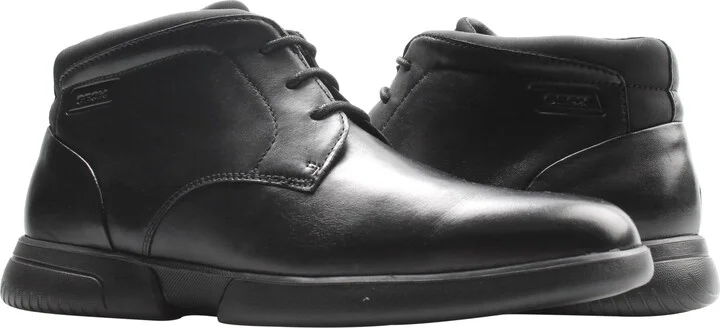 Smoother Chukka Black Leather Men's Casual Shoes U04AVB-00043-C9999