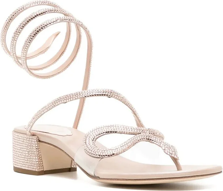 Snake Crystal Embellished Sandals - Image 2