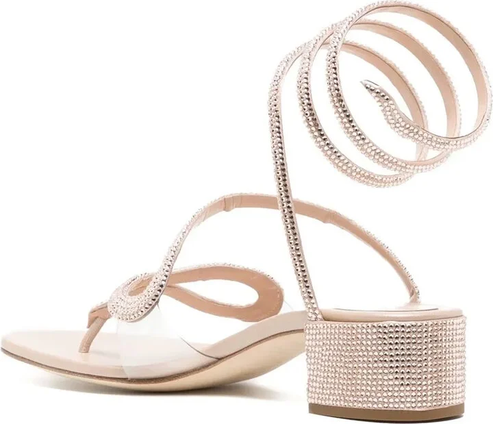 Snake Crystal Embellished Sandals - Image 3