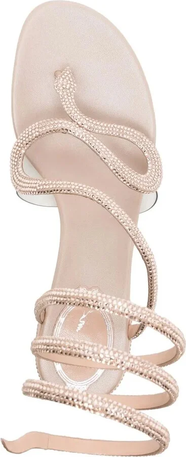 Snake Crystal Embellished Sandals - Image 4