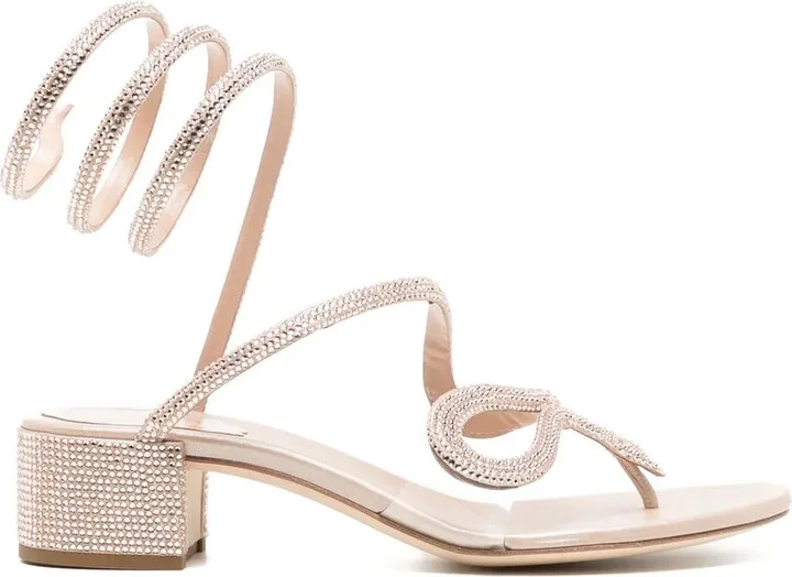 Snake Crystal Embellished Sandals