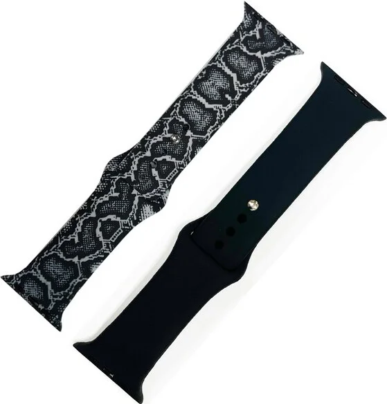 Snake Designer 2 Pack Printed and Solid Apple Watch Band 38MM - Image 6