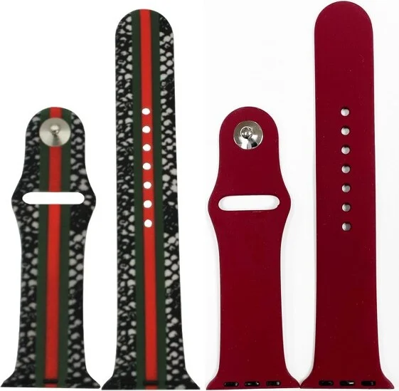Snake Designer 2 Pack Printed and Solid Apple Watch Band 38MM
