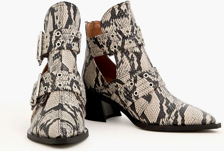 Snake-effect ankle boots - Image 2