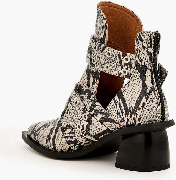Snake-effect ankle boots - Image 3