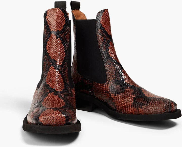 Snake-effect leather Chelsea boots - Image 2