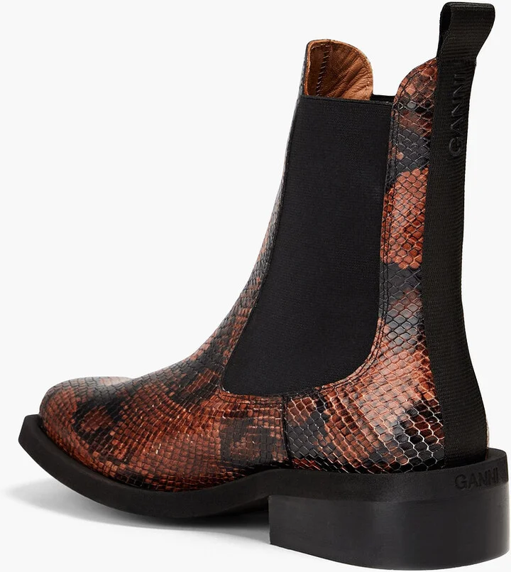 Snake-effect leather Chelsea boots - Image 3