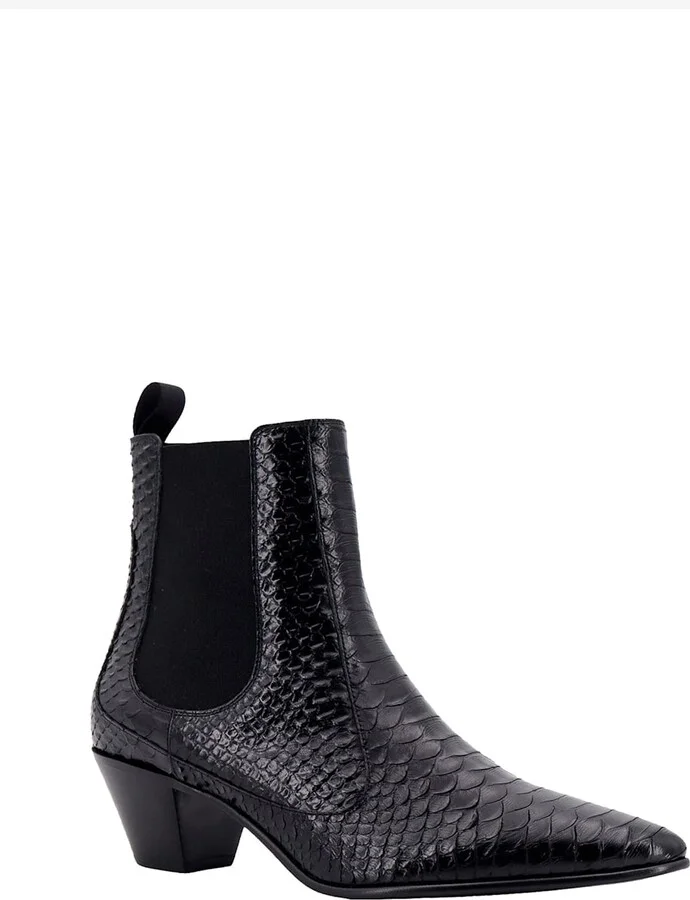 Snake-effect Leather Chelsea Boots - Image 2