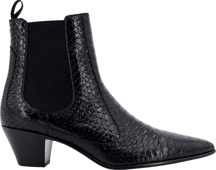 Snake-effect Leather Chelsea Boots