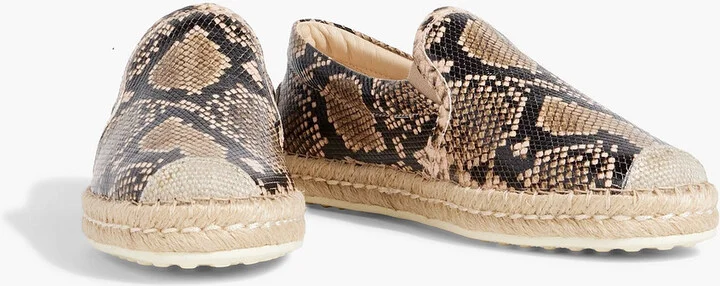 Snake-effect leather espadrilles - Image 2