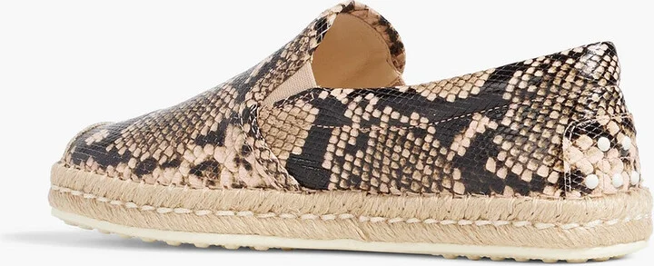 Snake-effect leather espadrilles - Image 3