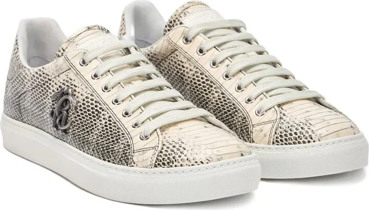 Snake-Effect Leather Sneakers - Image 2