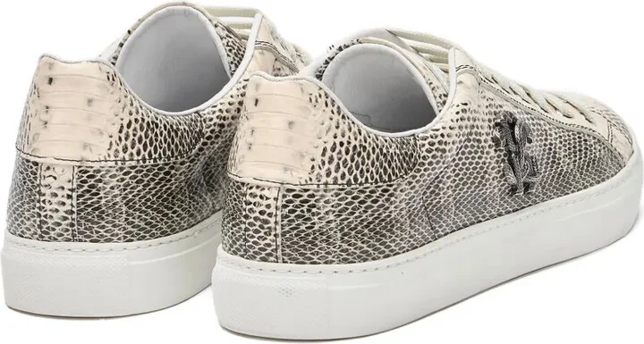 Snake-Effect Leather Sneakers - Image 3