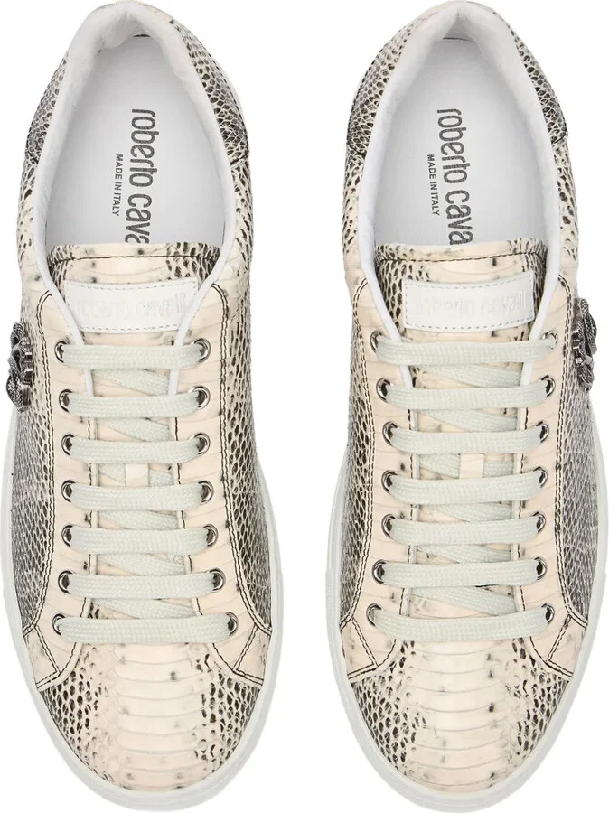 Snake-Effect Leather Sneakers - Image 4
