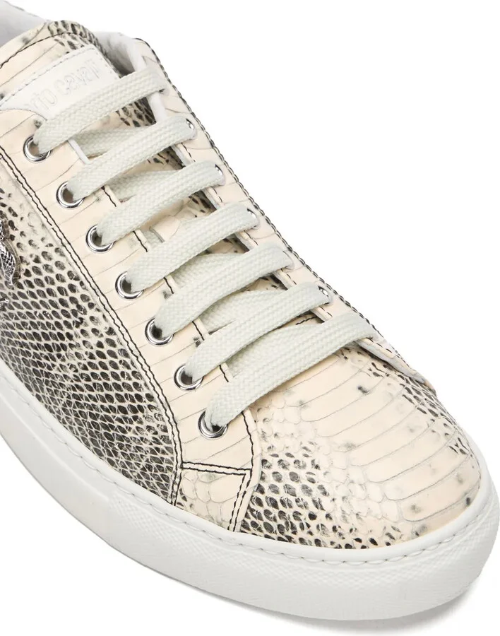 Snake-Effect Leather Sneakers - Image 5