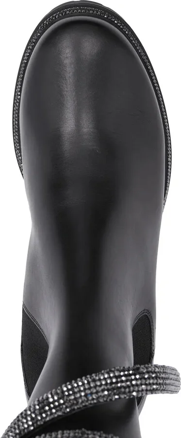 Snake-Embellished Leather Ankle Boots - Image 4