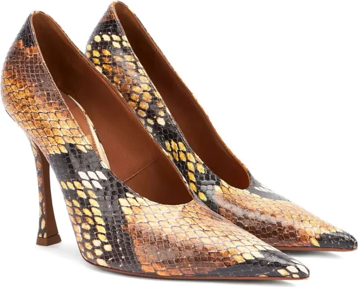 Snake-Embossed High-Heel Pumps - Image 2