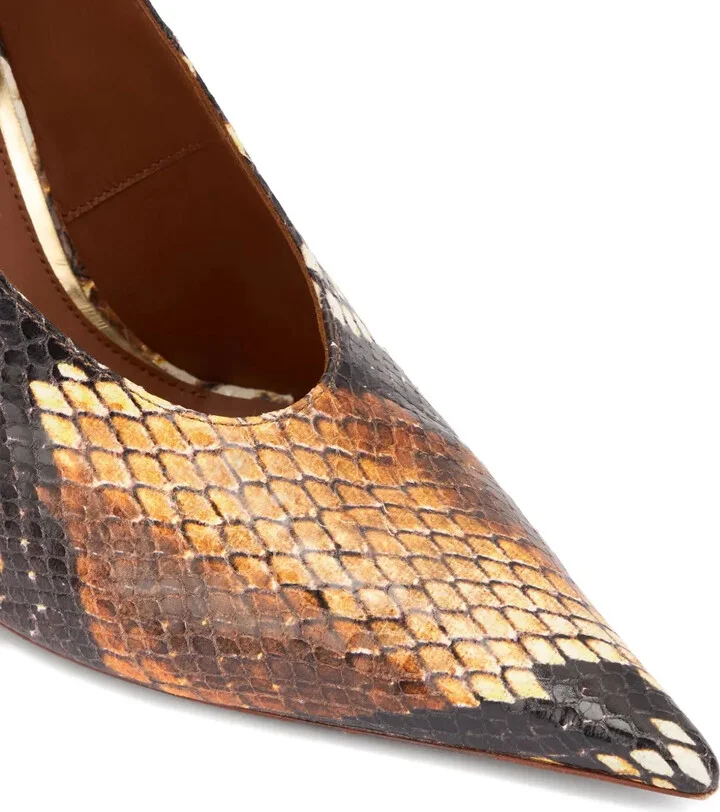 Snake-Embossed High-Heel Pumps - Image 5