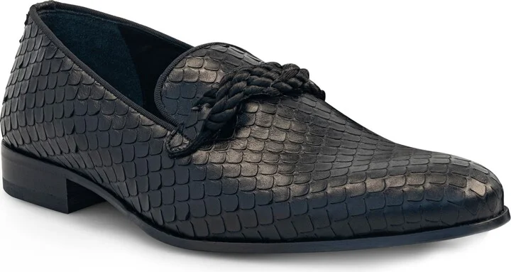 Snake Embossed Rope Loafer