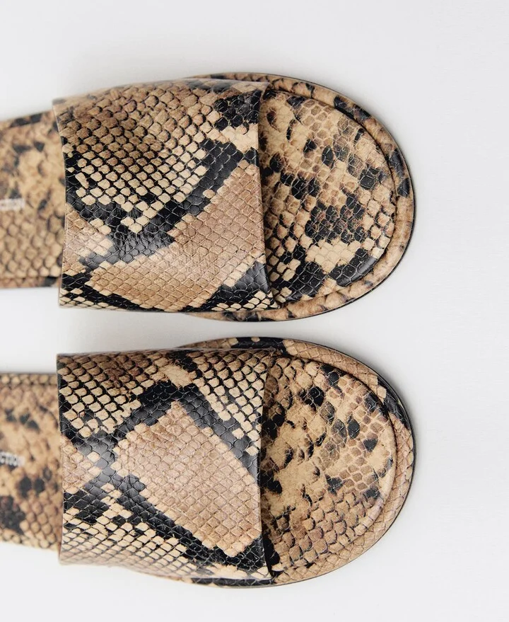 Snake Embossed Slide Sandal - Image 5