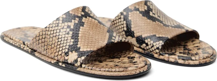Snake Embossed Slide Sandal