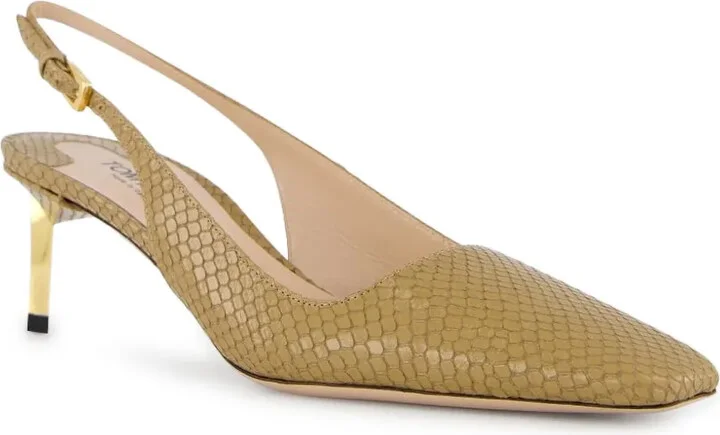 Snake-Embossed Slingback Pumps - Image 2