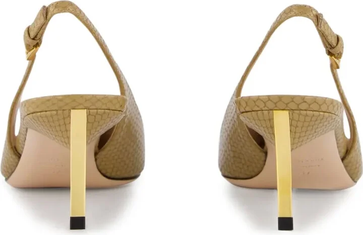 Snake-Embossed Slingback Pumps - Image 4