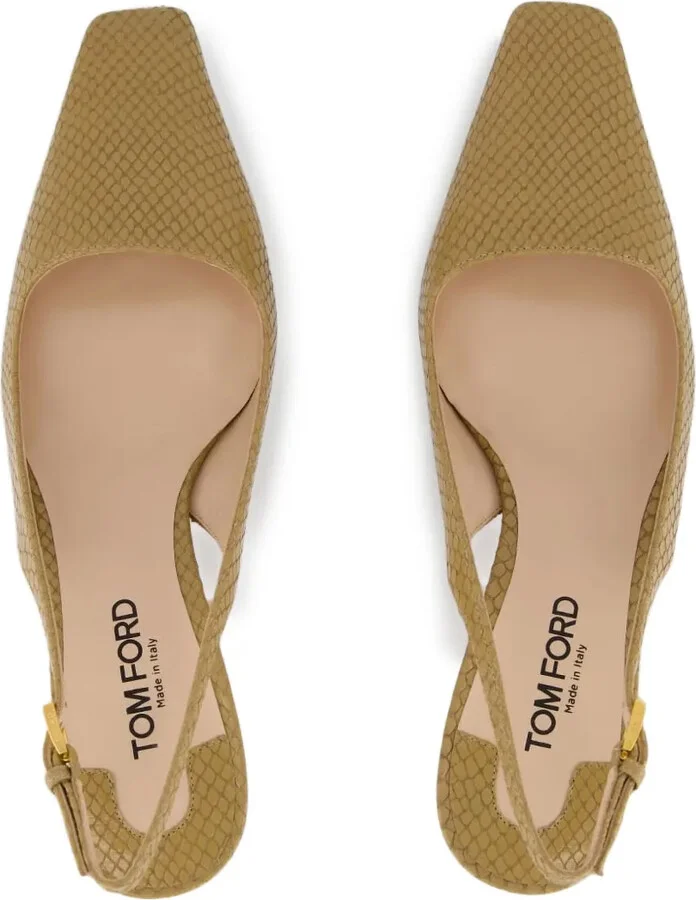 Snake-Embossed Slingback Pumps - Image 5