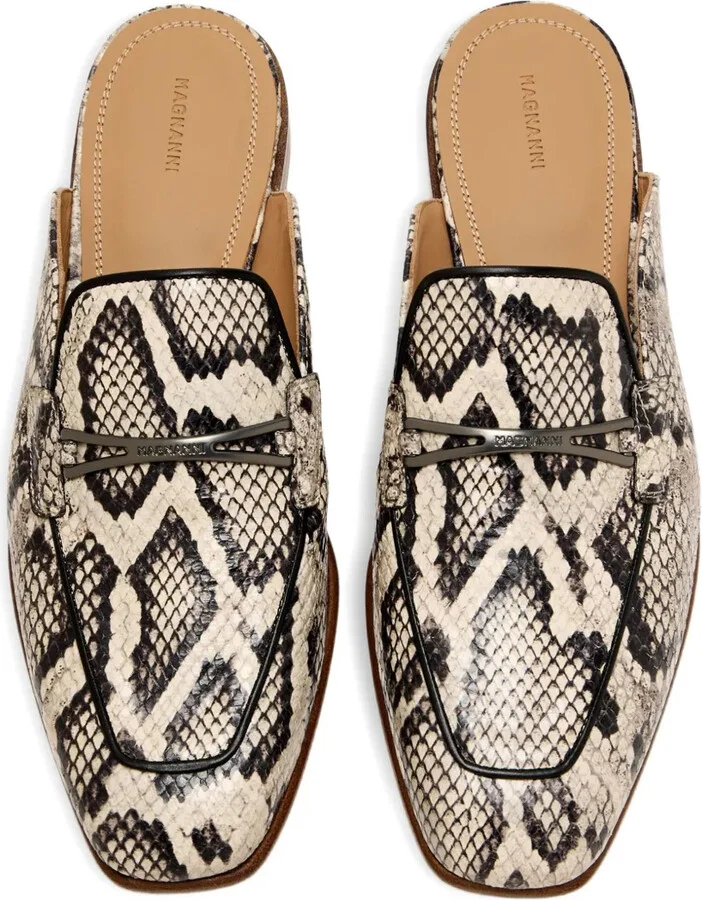 Snake-Embossed Slip-On Mules - Image 3