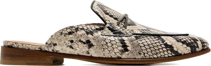 Snake-Embossed Slip-On Mules