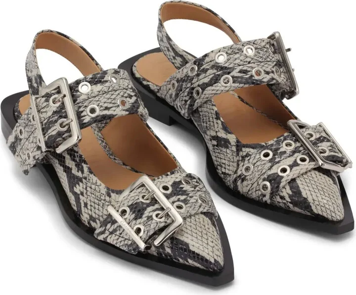 Snake-Print Ballerina Shoes - Image 2