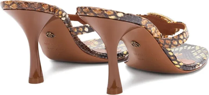 Snake-Print Heeled Sandals - Image 3