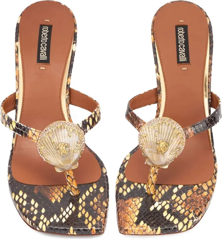 Snake-Print Heeled Sandals - Image 4