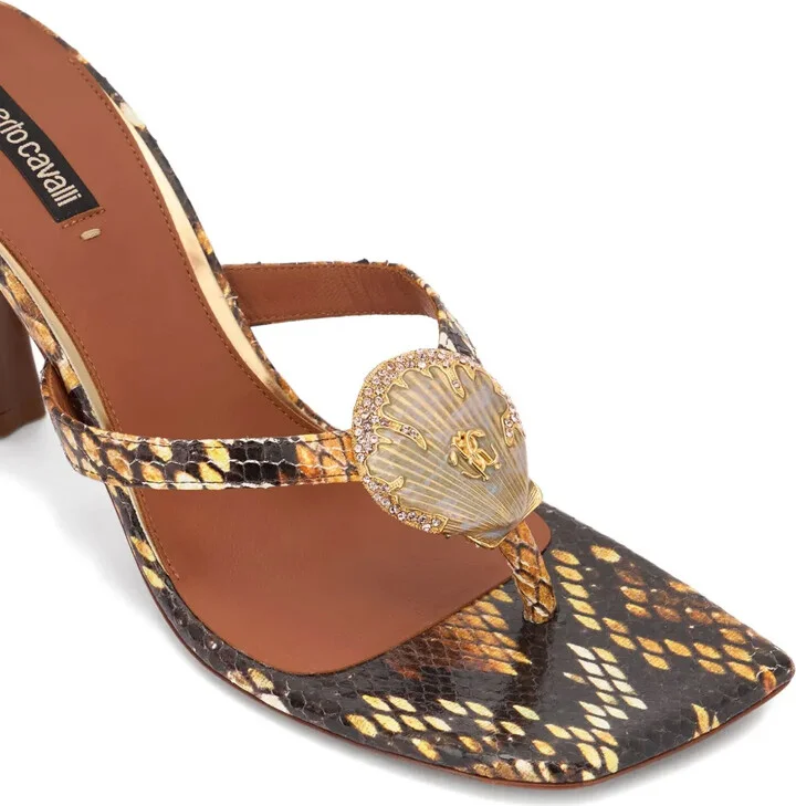 Snake-Print Heeled Sandals - Image 5