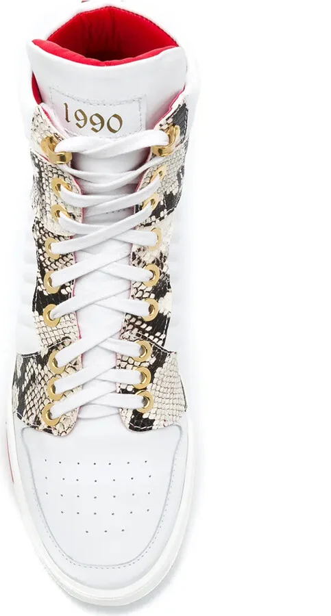 Snake-Print High-Top Sneakers - Image 4