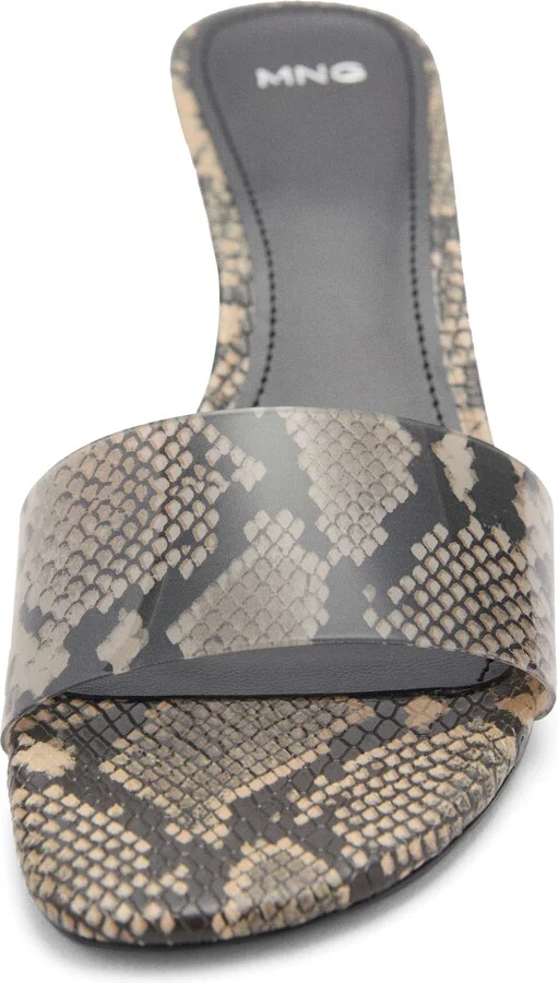 Snake Print Kitten Heel Slide Sandal - Image 3
