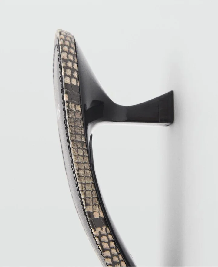 Snake Print Kitten Heel Slide Sandal - Image 4
