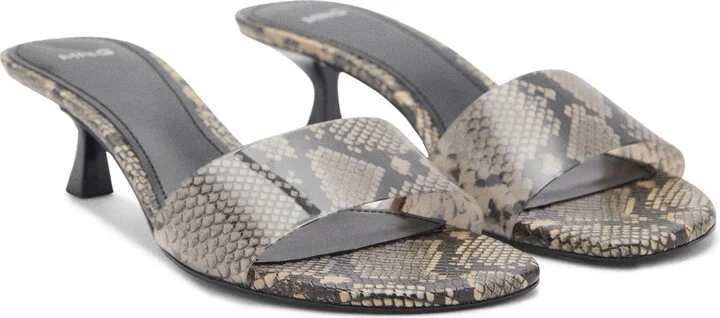 Snake Print Kitten Heel Slide Sandal