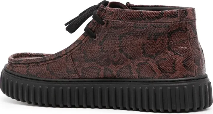 Snake-Print Leather Boots - Image 3