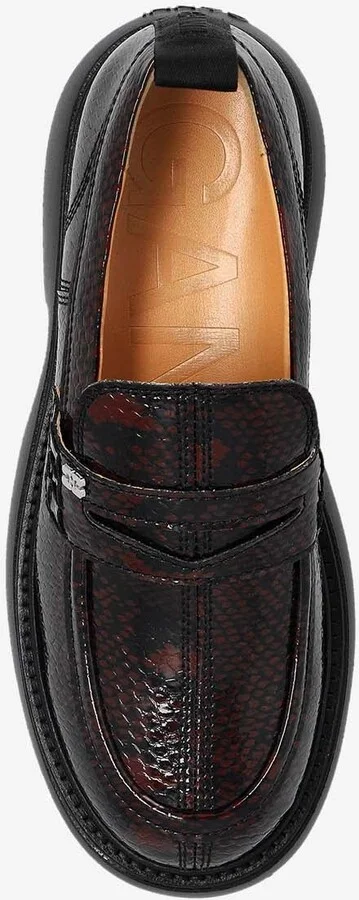 Snake Print Leather Loafers - Image 3