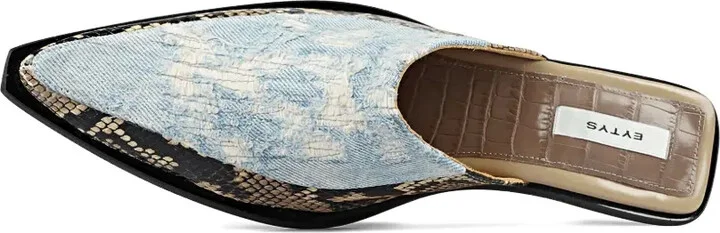 Snake-Print Leather Mules - Image 4
